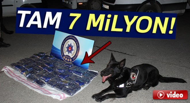 Erzincan'da 7 milyon TL'lik uyuşturucu ele geçirildi