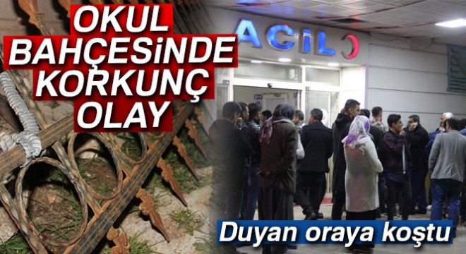 Okulun demir korkulukları kafasına saplandı