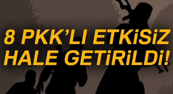 Şırnak'ta 8 PKK'lı etkisiz hale getirildi