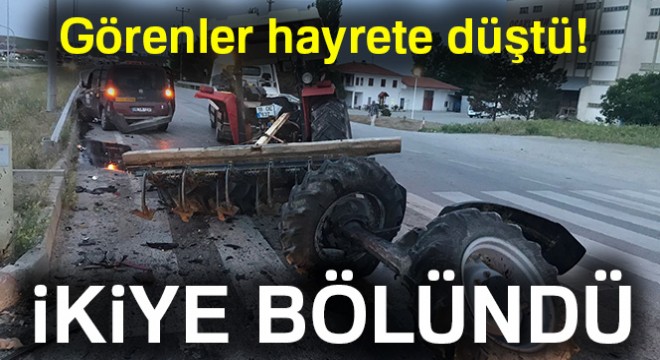 Traktör ikiye bölündü : 4 yaralı